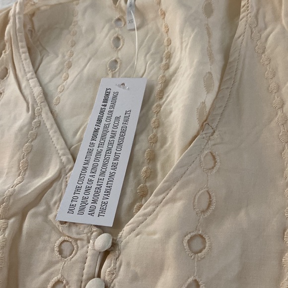 YFB - Young Fabulous & Broke Eyelet Asymmetrical Hem Costa Dress in Cream NWT - Picture 6 of 12